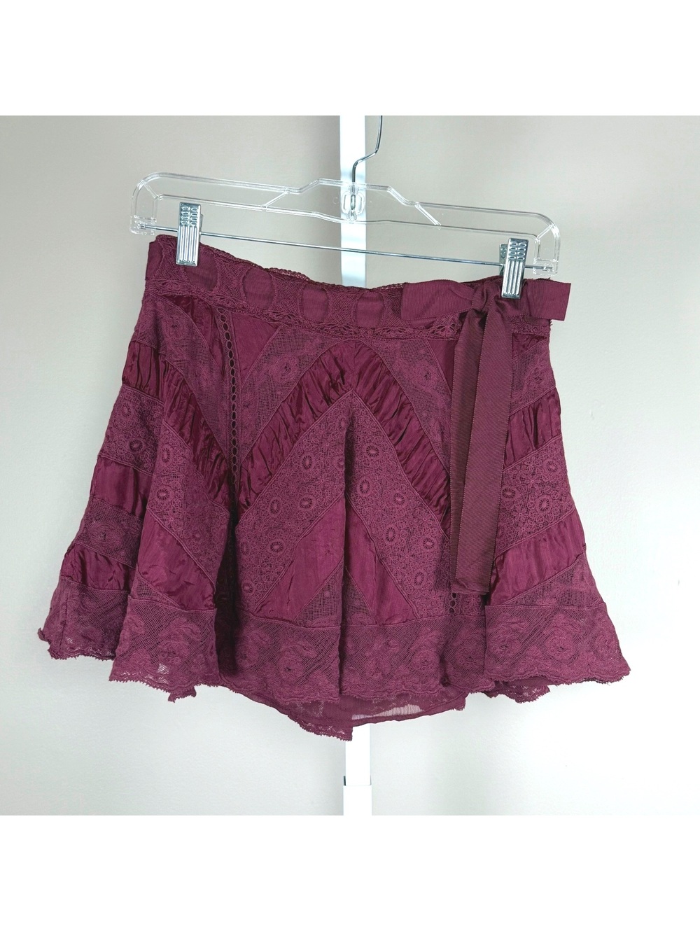 LoveShackFancy Shayda Lace Mini Skirt size 2